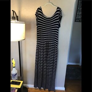 Talbots Dress floor length large small stain at bottom of dress see picture
